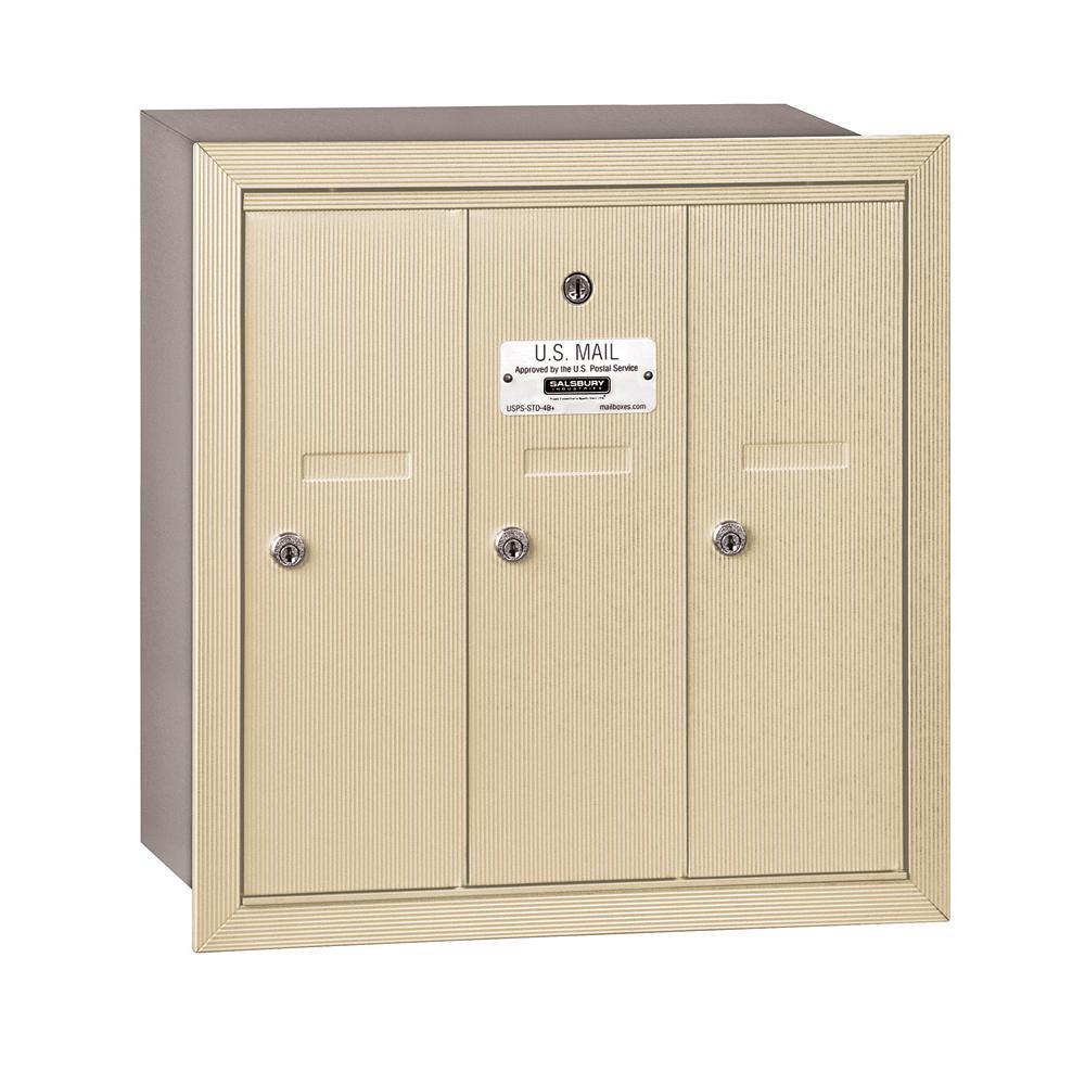 3500 Series Aluminum Recessed-Mounted Private Vertical Mailbox with 3 Doors - Super Arbor