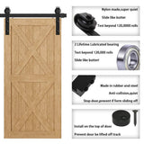 11 ft./132 in. Frosted Black Sliding Barn Door Hardware Track Kit for Double Doors with Non-Routed Floor Guide - Super Arbor