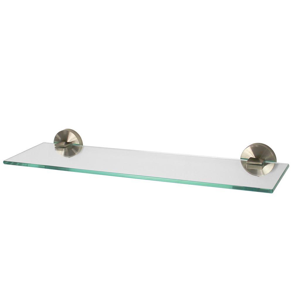 Neo 5.31 in. W Wall-Mounted Bathroom Glass Shelf in Polished Chrome - Super Arbor