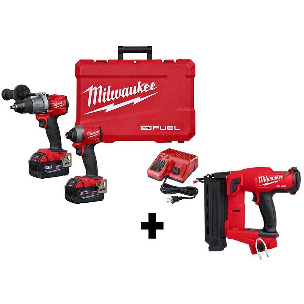 M18 FUEL 18-Volt Lithium-Ion Brushless Cordless Hammer Drill and Impact Driver Combo Kit (2-Tool) with Impact Wrench - Super Arbor