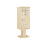 3400 Horizontal Series 4-Compartment 1-Parcel Locker Pedestal Mount Mailbox - Super Arbor