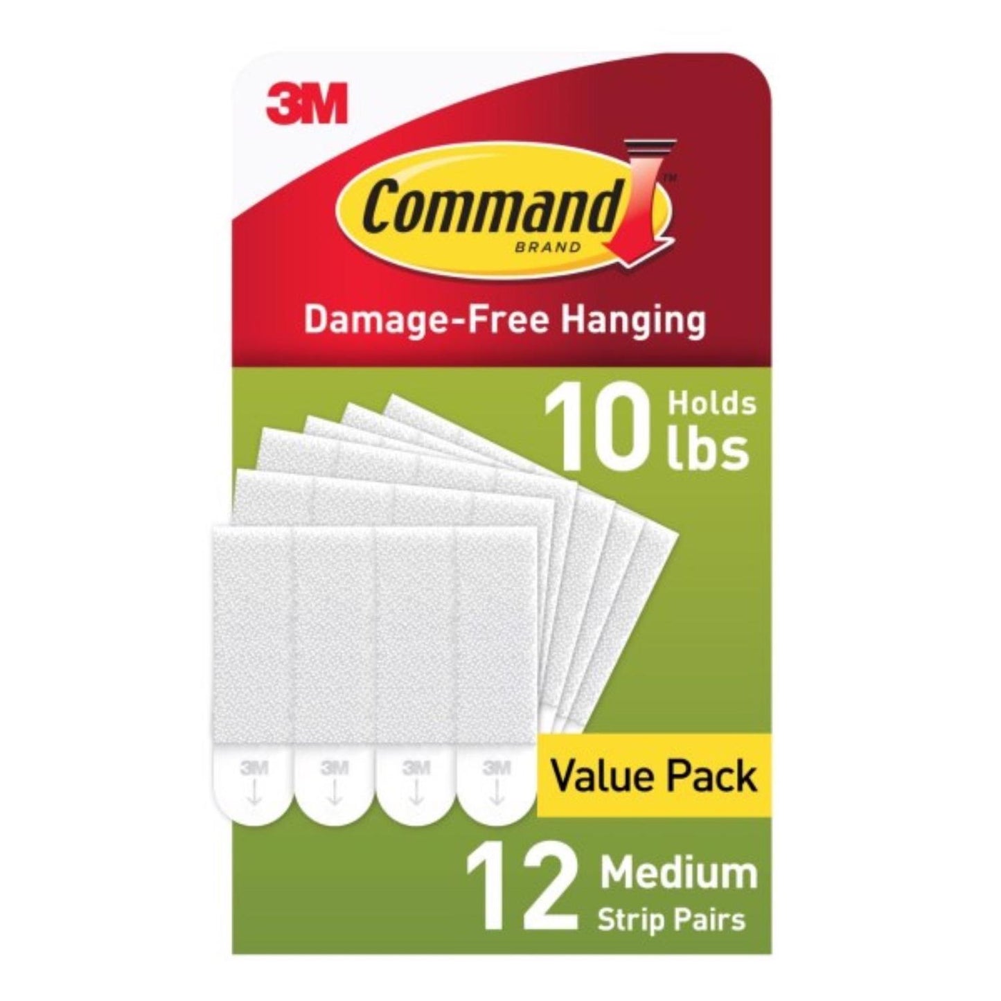 3M Command White Medium Picture Hanging Strips, 3 lb Capacity per Frame, 12 Pairs