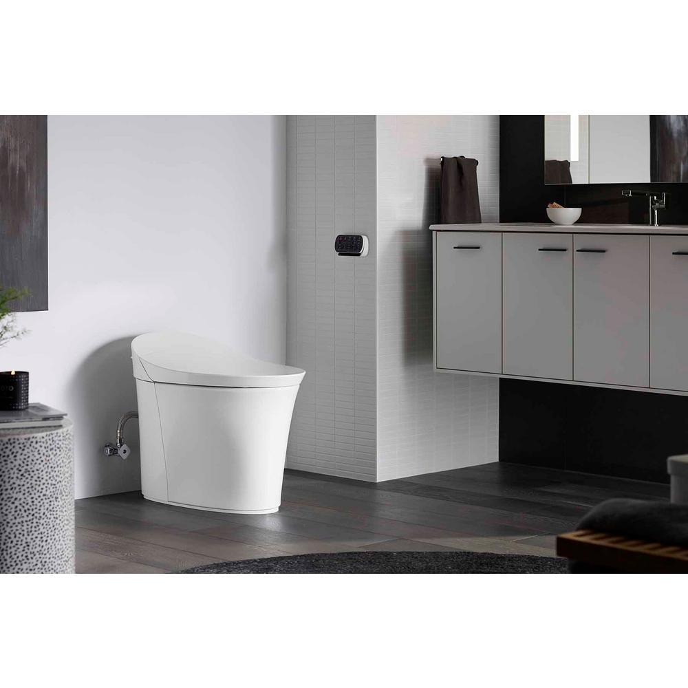 Veil Comfort Height Intelligent 1-Piece 0.8 or 1.28 GPF Dual Flush Elongated Toilet in White Seat Included - Super Arbor