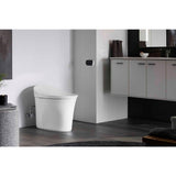 Veil Comfort Height Intelligent 1-Piece 0.8 or 1.28 GPF Dual Flush Elongated Toilet in White Seat Included - Super Arbor