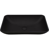 VIGO Black Rectangular Hadyn MatteShell Glass Bathroom Vessel Sink