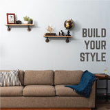1/2 in. Black Pipe 3.75 in. W x 3.75 in. H Wall Mounted Double Flange Angled Shelf Bracket Kit (4-Pack)