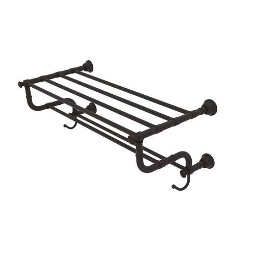 Allied Brass Carolina Collection 24-in Towel Shelf with Double Towel Bar in Oil Rubbed Bronze