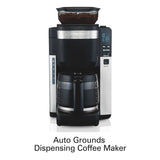 12-Cup Black Auto Grounds Dispensing Coffee Maker