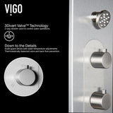 Dilana 66.875 in. 6-Jet High Pressure Shower Panel System with Adjustable Handheld Dual Shower in Stainless Steel