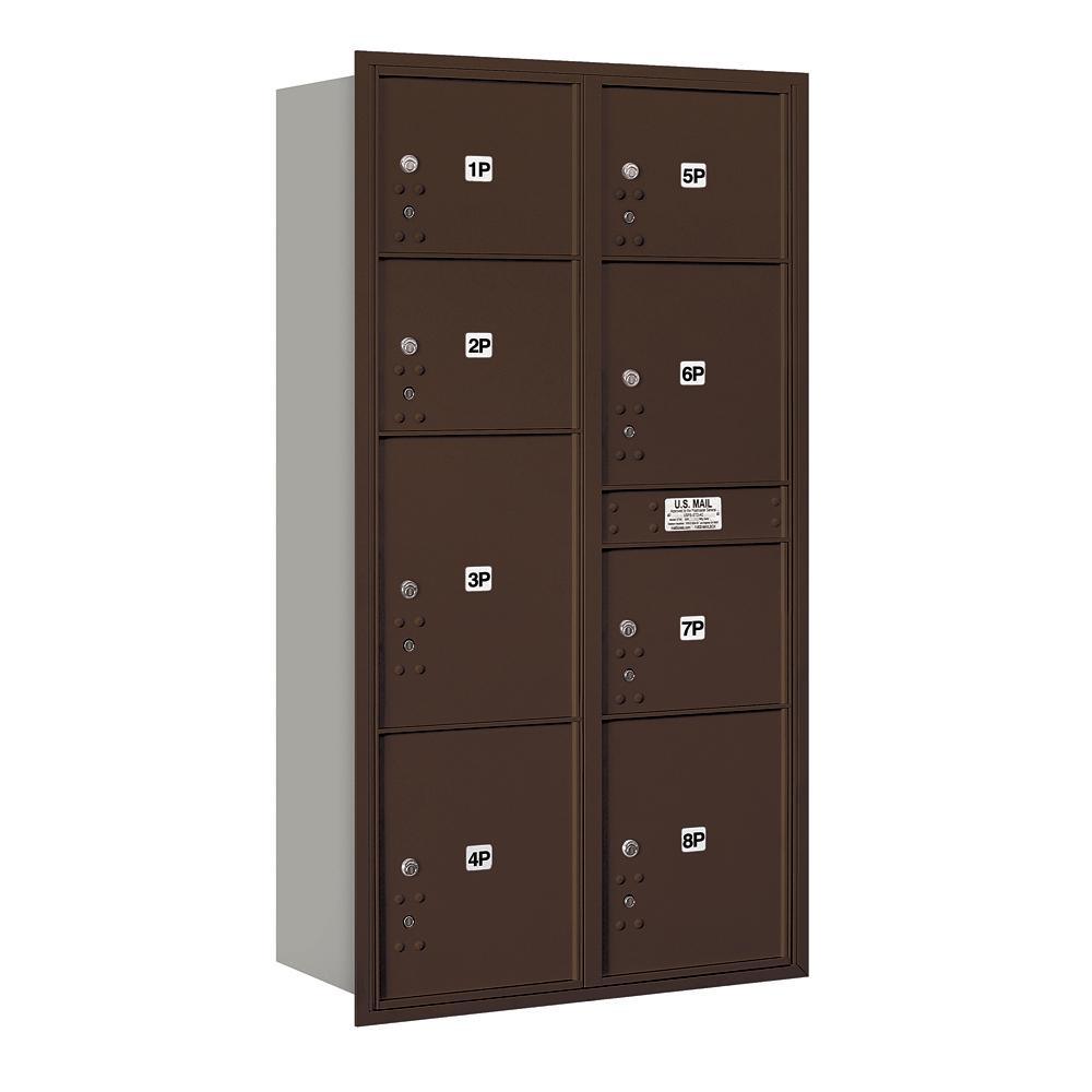 3700 Horizontal Series 8-Parcel Locker Recessed Mount Mailbox - Super Arbor