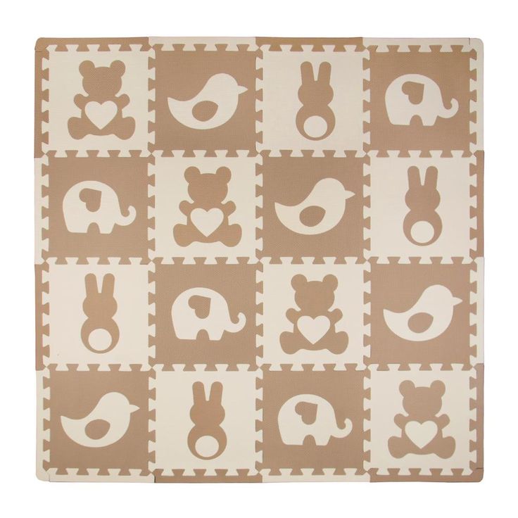 Tadpoles Teddy and Friends Multicolored 50 in. x 50 in. Residential Mat Set