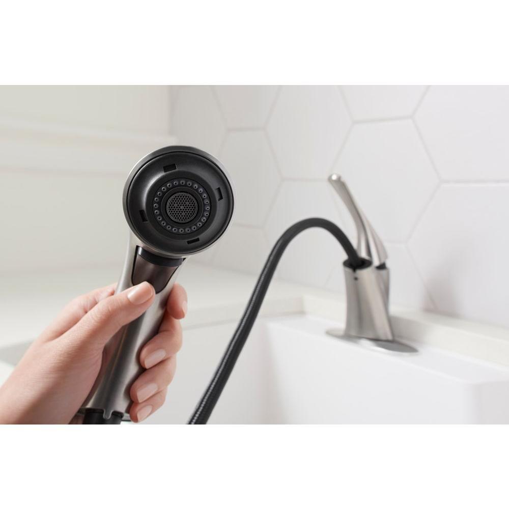 Mistos Single-Handle Pull-Out Laundry Utility Faucet in Vibrant Stainless - Super Arbor