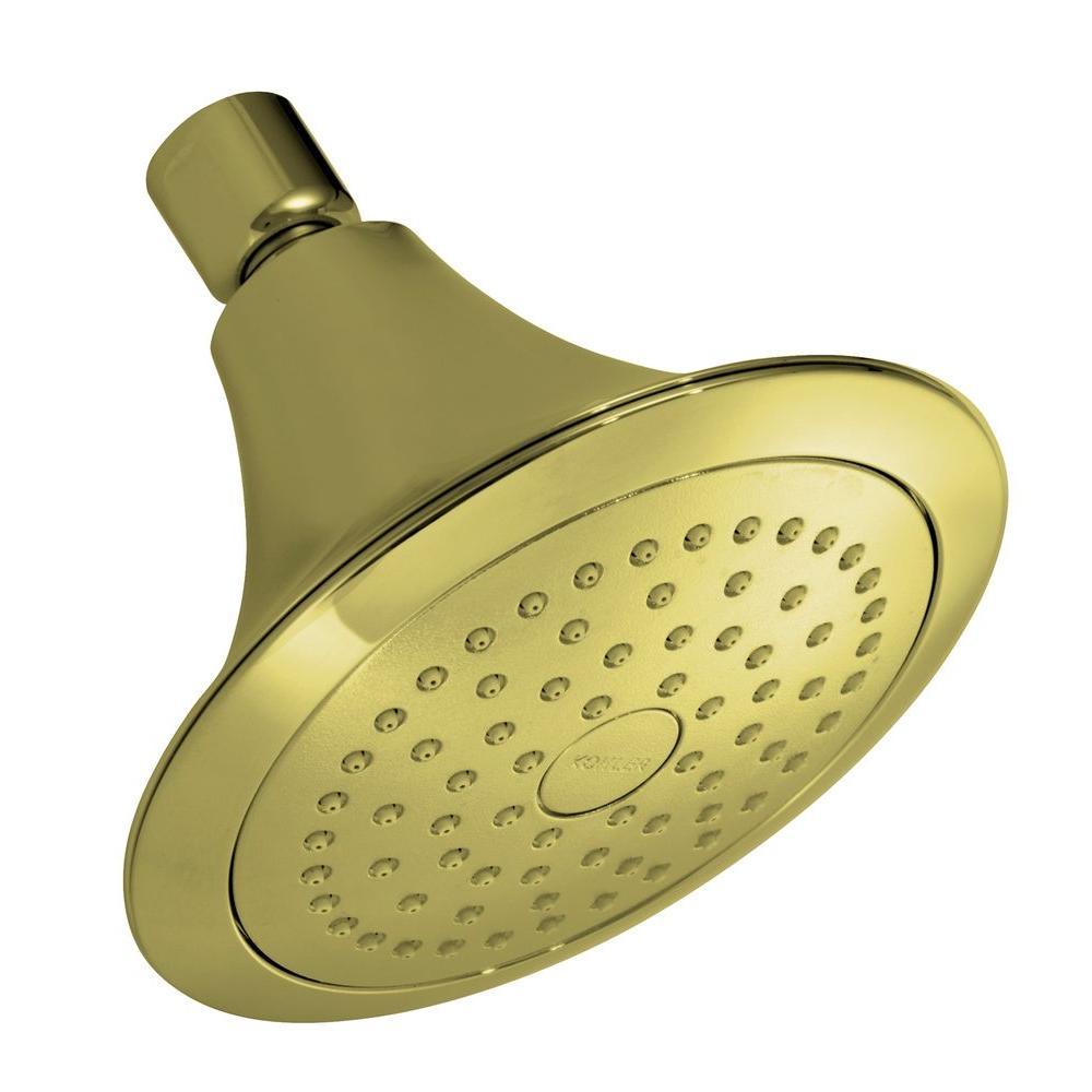 Forte 1-Spray 5.5 in. Single Wall Mount Fixed Rain Shower Head in Vibrant Brushed Nickel - Super Arbor