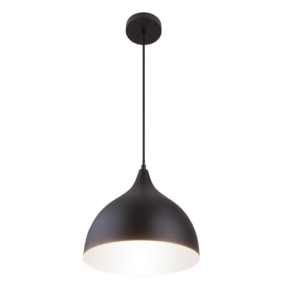 11 in. Black Integrated LED Pendant with Metal Shade - Super Arbor