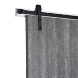43 in. x 84 in. Weathered Char 8204-16 Solid Core Wood Flush Barn Door with Sliding Door Hardware Kit - Super Arbor