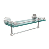 16 in. L  x 5 in. H  x 5 in. W Clear Glass Bathroom Shelf with Towel Bar in Oil Rubbed Bronze - Super Arbor