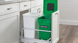 Rev-A-Shelf Compo+ 24-Quart Soft-Close Pull-Out Trash/Compost Bin – Aluminum Frame, Black Bin (5349-15CKBK-1)