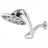 6-Spray 7 in. Single Wall Mount Low Flow Fixed Rain Shower Head in Chrome