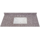 37 in. W x 22 in. D Stone Effects Vanity Top in Cold Fusion with White Sink - Super Arbor