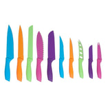 10-Piece Colorful Stainless Steel Culinary Knife Set with Magnetic Bar