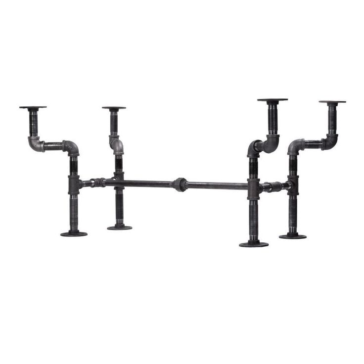 3/4 in. x 3.5 ft. L x 16.75 in. H Black Steel Pipe Streetlights Design Coffee Table Kit