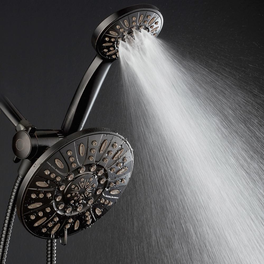48-spray 7 in. Dual Shower Head and Handheld Shower Head in Oil Rubbed Bronze - Super Arbor