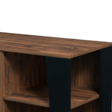 Arlo 60 in. Media Console in Walnut with 26 in. Electric Fireplace with Logs - Super Arbor