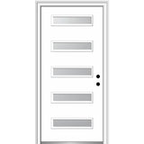 36 in. x 80 in. Davina Right-Hand Inswing 5-Lite Frosted Glass Painted Steel Prehung Front Door on 4-9/16 in. Frame - Super Arbor