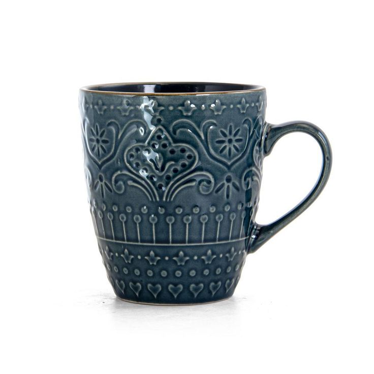 Deepsea Mozaic 16-Piece Modern Sea Blue Stoneware Dinnerware Set (Service for 4)