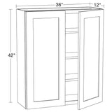 Home Decorators Collection Newport 36 in. W x 12 in. D x 42 in. H Assembled Plywood Wall Kitchen Cabinet in Blended Cream with Soft Close