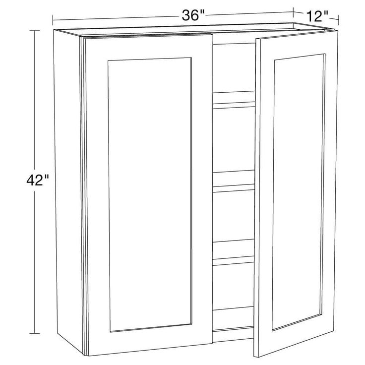 Home Decorators Collection Newport 36 in. W x 12 in. D x 42 in. H Assembled Plywood Wall Kitchen Cabinet in Mythic Blue with Soft Close