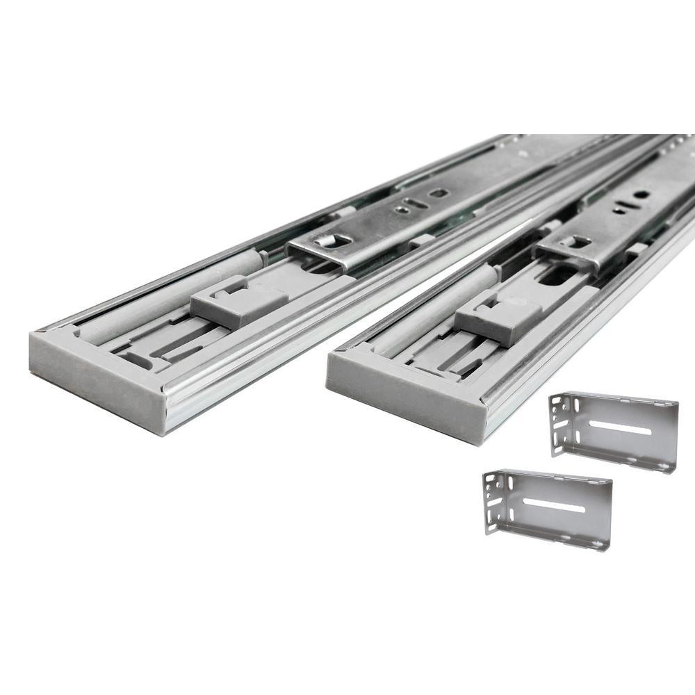 14 in. Full Extension Ball Bearing Side Mount Soft Close Drawer Slide with Rear Bracket Set (8-Pair) - Super Arbor