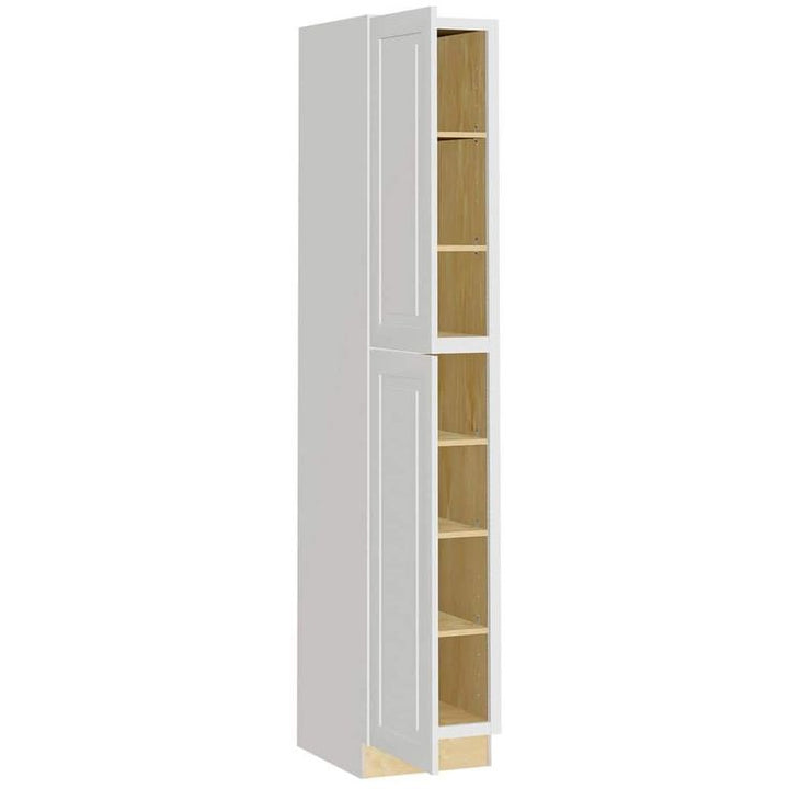 Home Decorators Collection Grayson 18 in. W x 24 in. D x 96 in. H Assembled Plywood Pantry Kitchen Cabinet in Pacific White with Soft Close RH