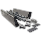 18 in. Gray Soft Close Full Extension Double Wall Lower Drawer Set (1-Pair) - Super Arbor
