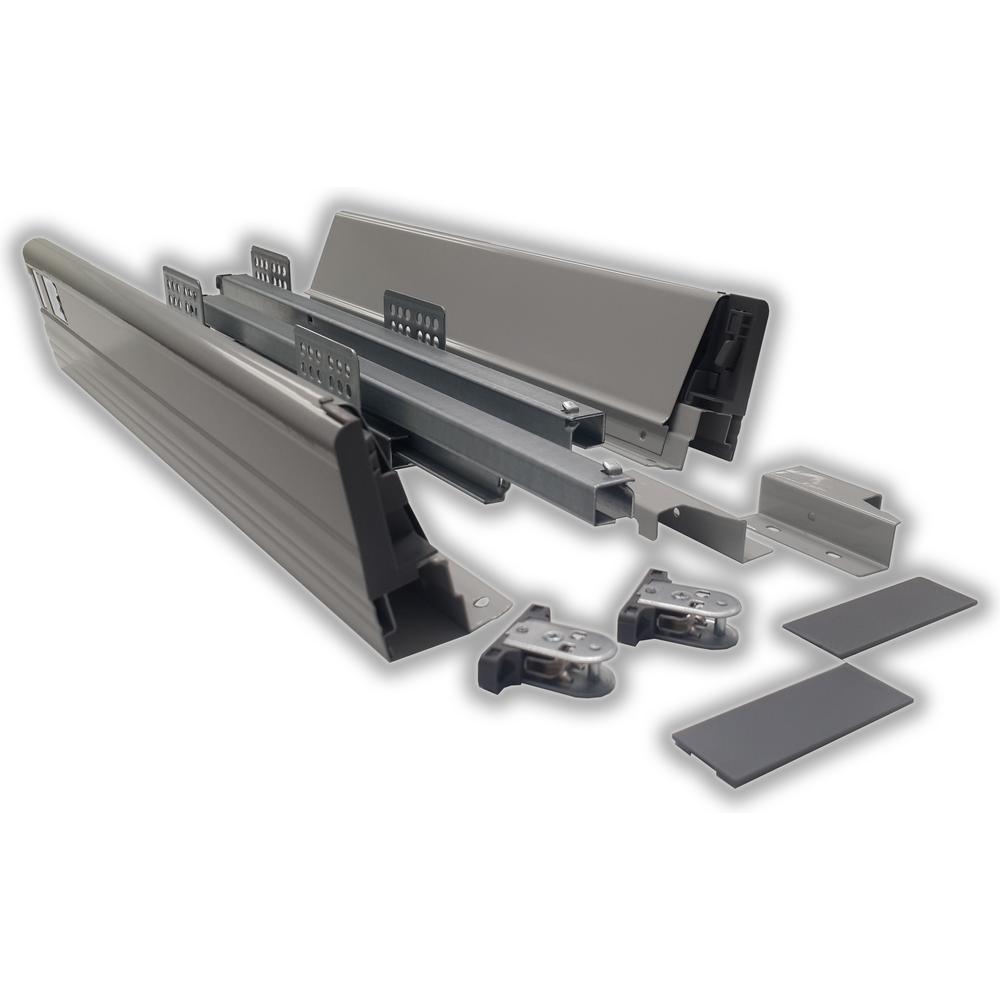 20 in. Gray Soft Close Full Extension Double Wall Lower Drawer Set (1-Pair) - Super Arbor