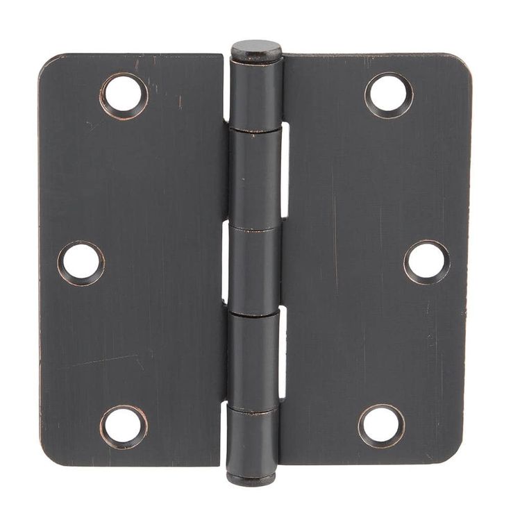 3-1/2 in. x 1/4 in. Radius Brushed Oil-Rubbed Bronze Door Hinge Value Pack (24-Pack)