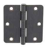 3-1/2 in. x 1/4 in. Radius Brushed Oil-Rubbed Bronze Door Hinge Value Pack (24-Pack)