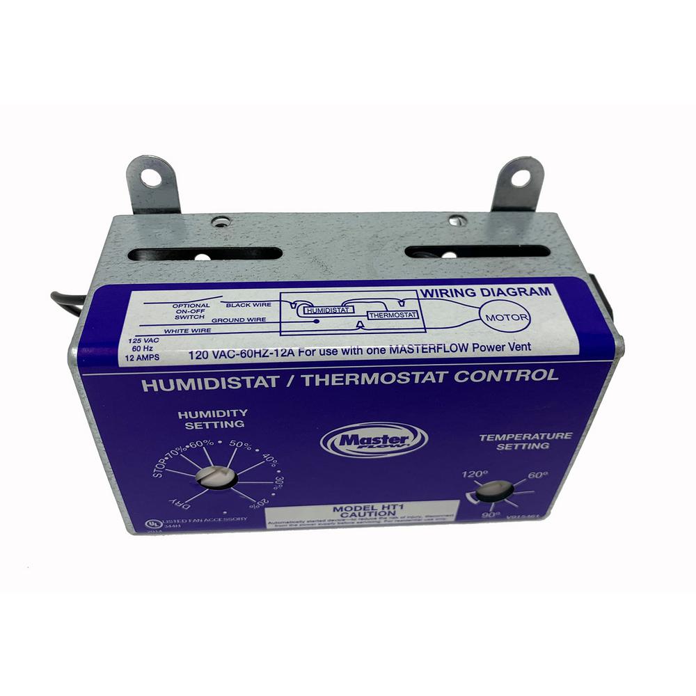 Manually Adjustable Humidistat/Thermostat Control for EGV/ERV Power Vents - Super Arbor