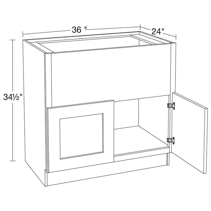 Home Decorators Collection Newport 36 in. W x 24 in. D x 34.5 in. H Assembled Plywood Farm Sink Base Kitchen Cabinet in Manganite with Soft Close