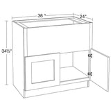 Home Decorators Collection Newport 36 in. W x 24 in. D x 34.5 in. H Assembled Plywood Farm Sink Base Kitchen Cabinet in Manganite with Soft Close