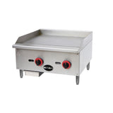24 in. Commercial Griddle Gas Cooktop in Stainless Steel with 2 Burners