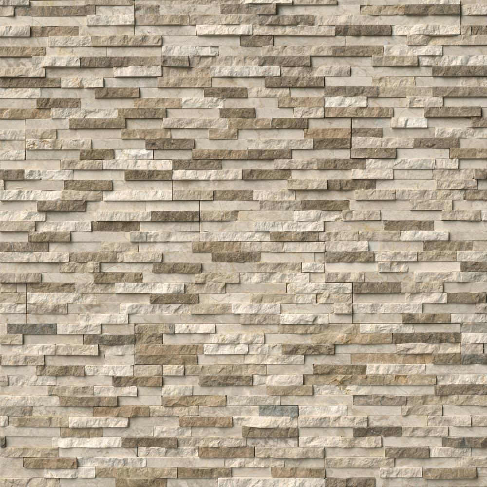 Arctic White 3D Ledger Panel 6 in. x 24 in. Honed Marble Wall Tile (10 cases / 60 sq. ft. / pallet) - Super Arbor