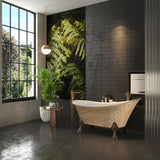 60 in. Acrylic Single Slipper Clawfoot Non-Whirlpool Bathtub in Glossy Gold Foil - Super Arbor