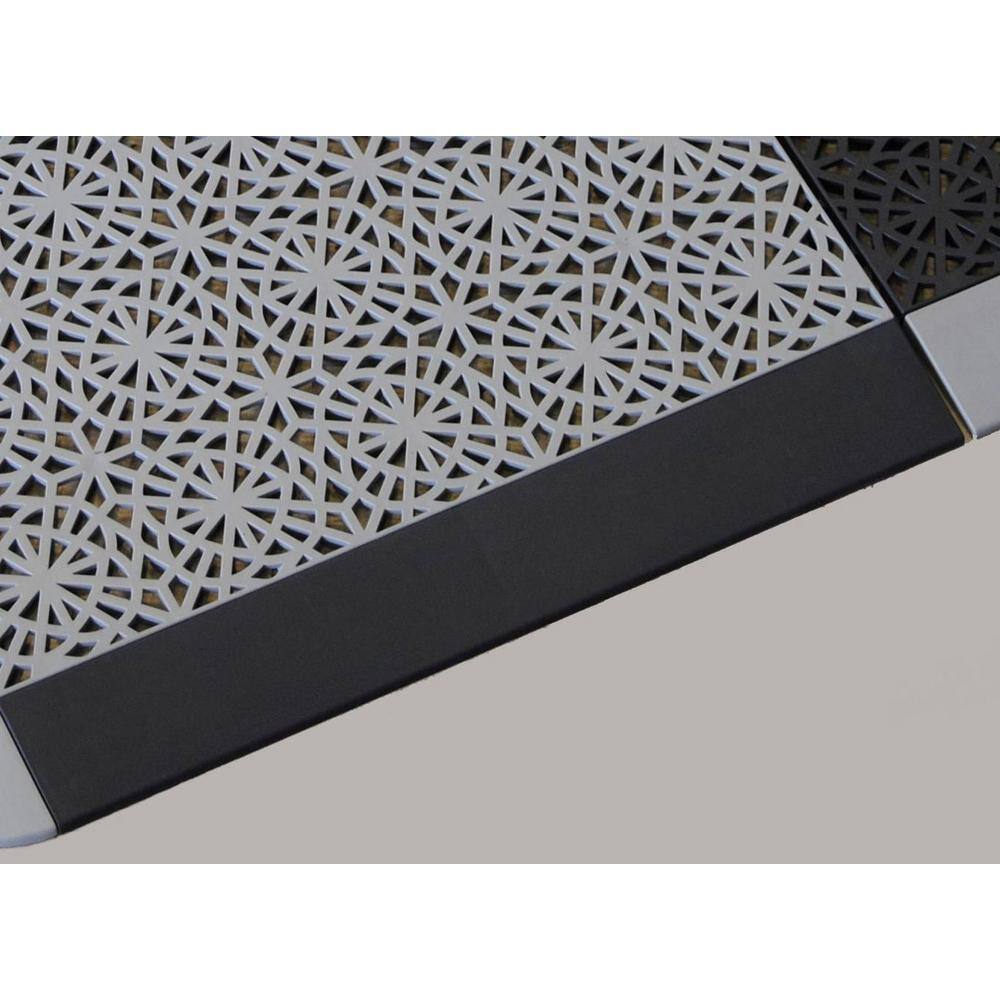 XL All Weather 0.39 in. x 2.5 in. x 0.20 ft. PVC Deck Tile Graphite Corner Trim Set (4-Piece)