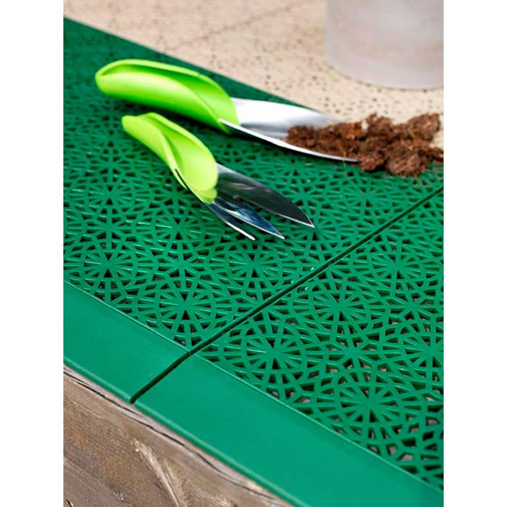 XL All Weather 0.39 in. x 2.5 in. x 0.20 ft. PVC Deck Tile Spring Grass Corner Trim Set (4-Piece)