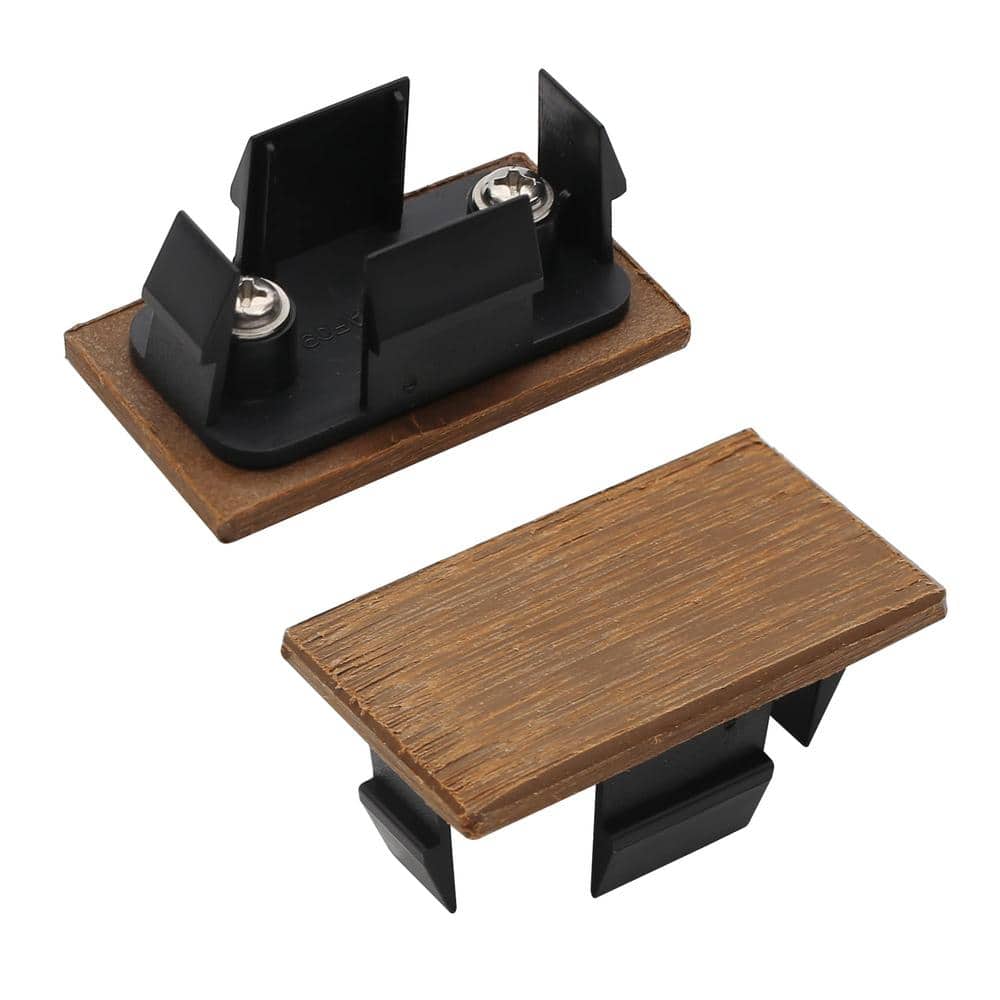 Blocks 1 in. x 2 in. Wood Composite Aluminum Coextruded in Peruvian Teak End Caps (Bag of 10)