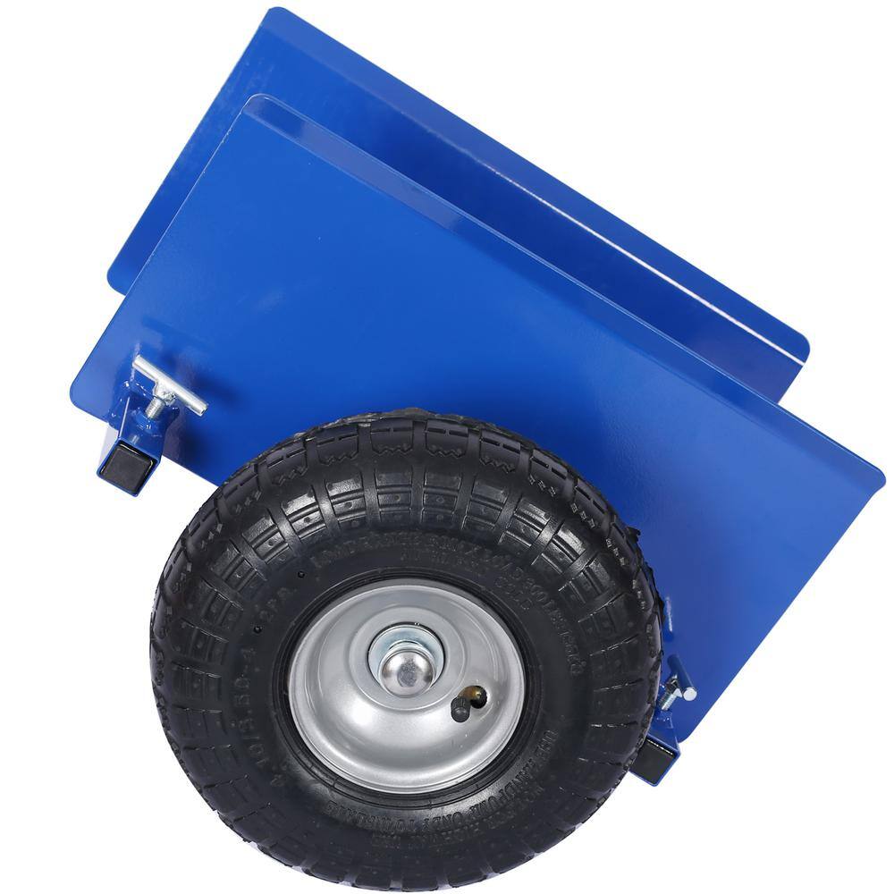 10 in. Blue Lumber Transfer Panel Handbarrow Dolly with Pneumatic Wheels and 600 lb. Load Capacity