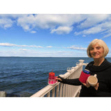 4.25 in. x 5 in. White Plastic Deck Railing Beverage Holder