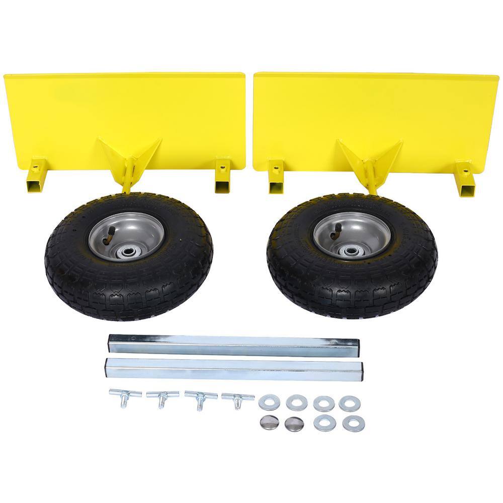 Yellow Panel Dolly Lumber Transfer with Pneumatic Wheels and 600 lbs. Load Capacity