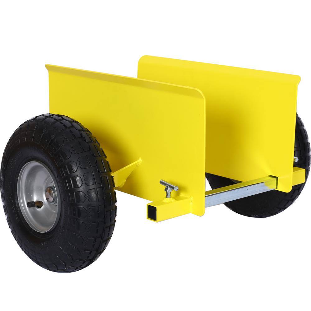 Yellow Panel Dolly Lumber Transfer with Pneumatic Wheels and 600 lbs. Load Capacity